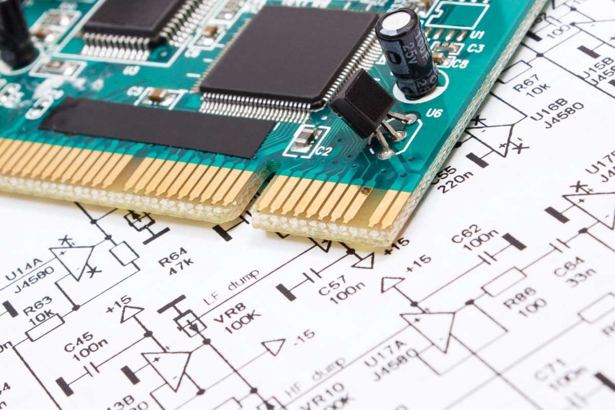 Printed circuit board and diagram of electronics